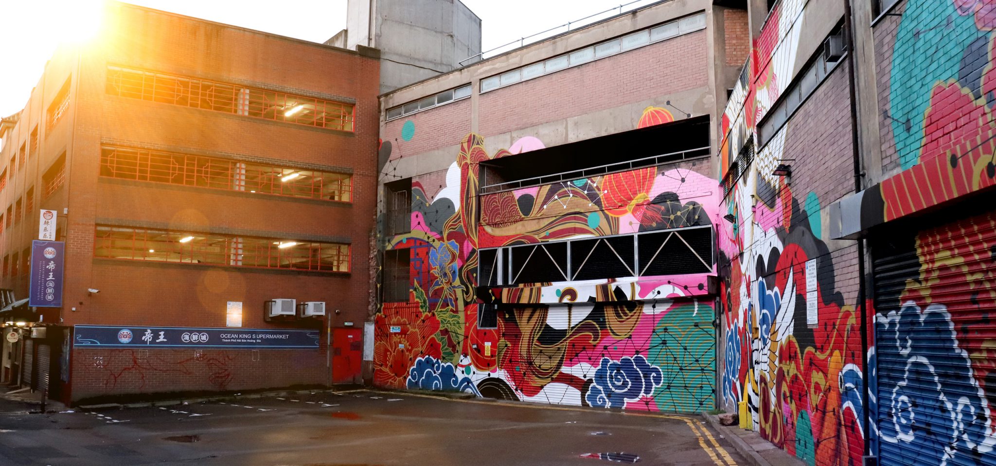 Colourful graffiti near The Southside Building offices to let in Birmingham.