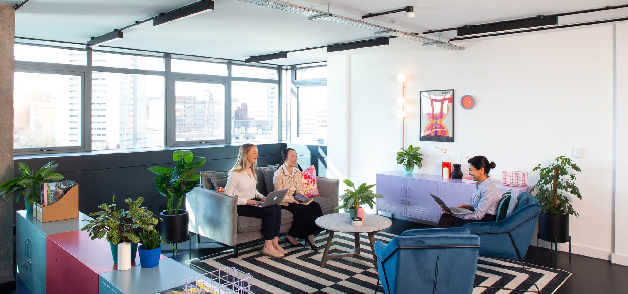 Breakout space at The Southside Building offices to let in Birmingham.